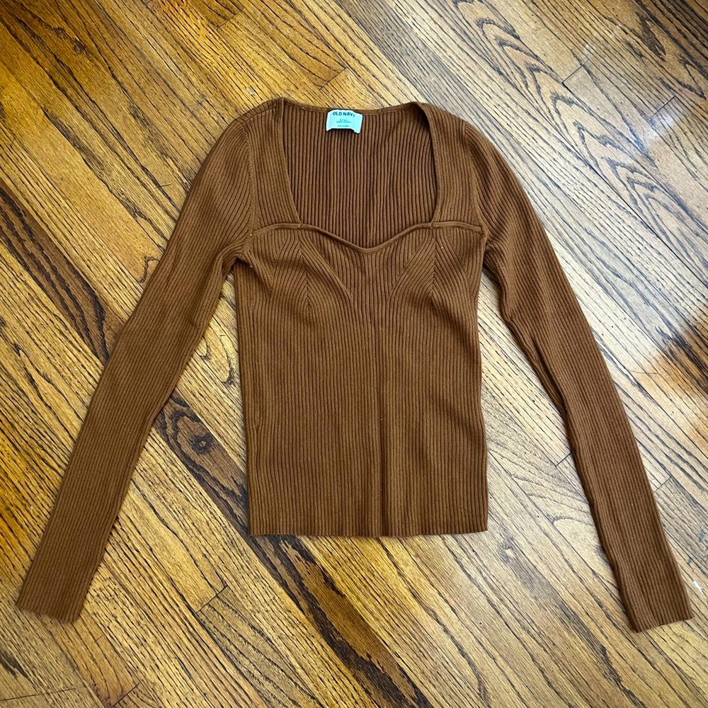 Old navy sweetheart ribbed sweater size medium tall
